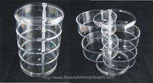 ACRYLIC SPINDLE 4 TIER SWIVEL STORAGE DISHES BOX #5640  