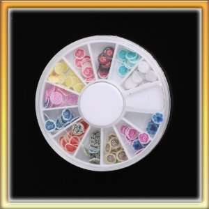   Popular 12 Color 120pcs Flower Design Nail Art Sticker Wheel HOT B0004