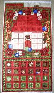 Christmas Advent Calendar Fabric Panel for Quilting & Sewing  