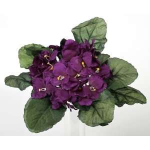  Purple African Violet Artificial Silk Flower Bushes   3 