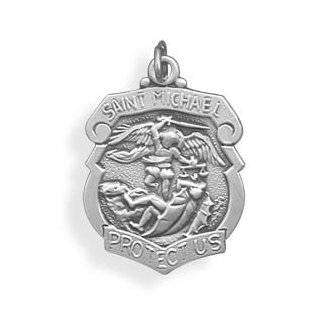  St. Michael Medallion Pendant with 18 Steel Chain 