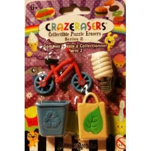   Collectible Erasers ~ Green Energy Set (Series 2) Toys & Games