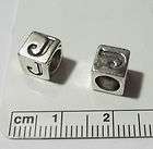 Sterling Silver 5.5 mm Greek Alphabet Pi Block Bead