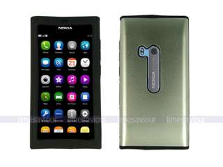 Silver Aluminum Silicone Hybrid Case for Nokia N9  