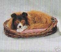 Furry Plush Stuffed Animal COLLIE DOG LASSIE SLEEPING  