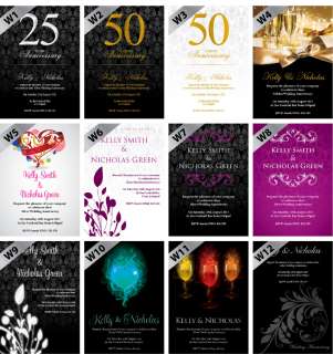 Personalised Wedding Anniversary Invitations 25th 50th  