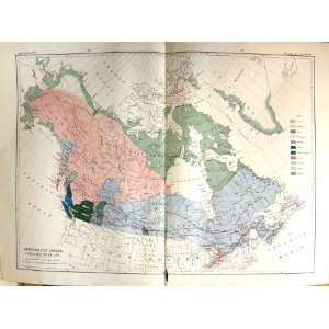    Map Canada 1915 Aborigines Alaska Greenland Alberta