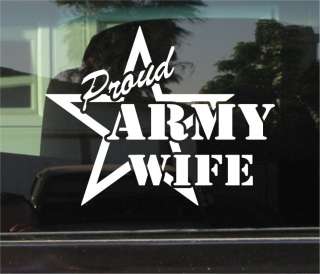 PROUD ARMY WIFE VINYL DECAL/STICKER  