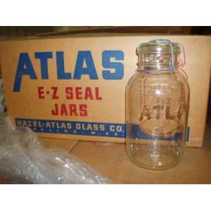 com Hazel Atlas Ez Seal Antique / Collectible Half Gallon Sized Jars 