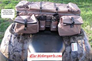 ATV Deluxe Large Rear Cargo Bag With Drink Holders Luggage Removable 