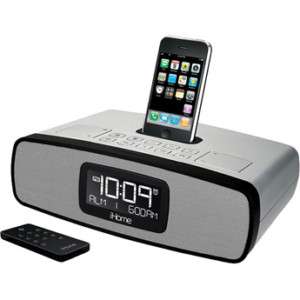 iHome IP90SIL Alarm Clock Radio w/iPhone iPod Dock  