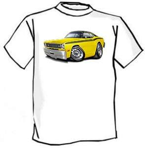 1970 74 Plymouth Duster Muscle Car Cartoon Tshirt FREE  