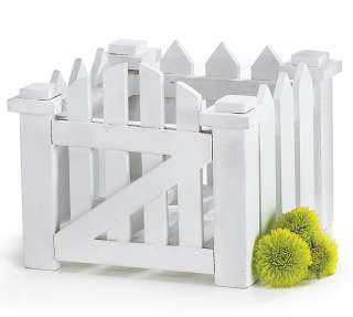 WHITE PICKET FENCE PLANTERS SET OF 2 BIRTHDAY MOTHERS DAY WEDDING 