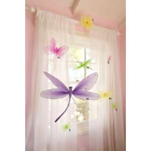 Purple Hanging Nylon dragonfly ceiling wall décor baby 