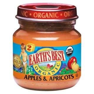 Earths Best Organic Apples & Apricots Stage 2 Baby Food 4 oz.
