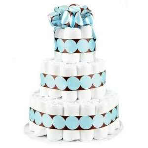 Tier Blue & Brown Polka Dot Baby Boy Diaper Cake   Great Baby Shower 