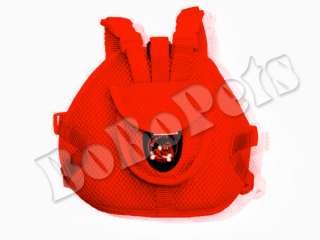 12 17 Red Mesh Backpack Dog Harness Adjustable Comfort Pet Collar XS 