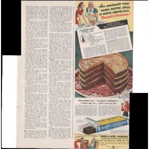  Bakers Chocolate Chocolate Cream Cake Recipe 1942 Food 