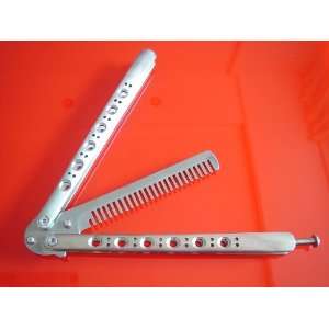   BALISONG BUTTERFLY COMB Knife ALL stainless construction Trainer & a