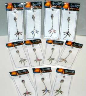 Wholesale Lot Dragonfly Barbell Dangle Belly Rings NICE  