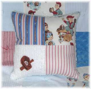 This adorable Vintage baby Baseball bedding is so soft and sweet, its 