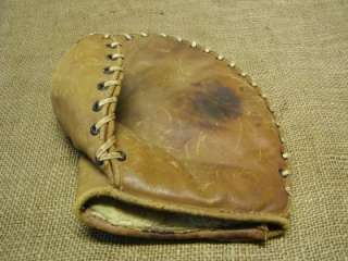 Vintage 1920s Leather Baseball Glove  Antique Old Mitt  