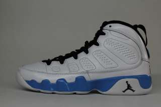   Retro 9 UNC White Blue Authentic Big Kids Basketball Sneakers  