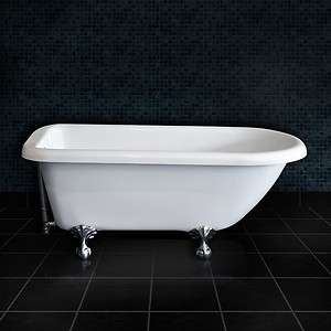 60 Acrylic Classic Roll Rim Clawfoot Bathtub  