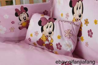   DISNEY MINNIE MOUSE BABY CRIB 6PC PINK COMFORTER IN A BAG  