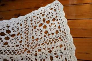 Handcrafted Crochet Afghan / Throw Rug Cotton & Linen E  