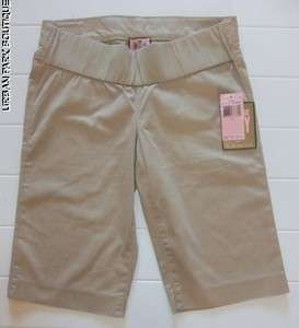 JUICY COUTURE CAMEL TWILL MATERNITY BERMUDA SHORTS 27  