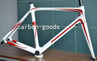 Carbon Road Bike Bicycle Frame/Fork with matt red/white Racing Bike 