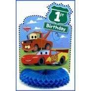 CARS 1ST BIRTHDAY PARTY DECORATIONS Table Centerpiece  