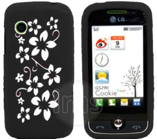 London Magic Store   BLACK SILICONE FLORA CASE FOR LG COOKIE FRESH 