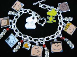   PEANUTS AND THE GANG CHARM BRACELET CHARM SNOOPY WOODSTOCK LUCY  