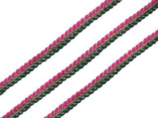 Yd Pink Green Cotton Thread Ribbon Braid Lace Trim  