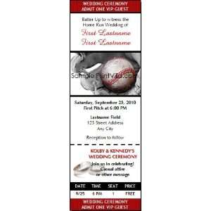 Baseball Wedding Ticket Invitation