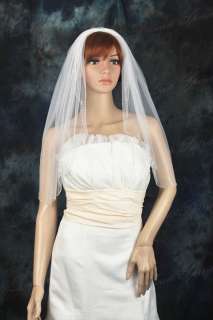 1T Ivory Elbow Floral Hand Beaded Wedding Bridal Veil  