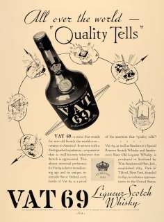 1933 Ad Vat 69 Scotch Whisky Sanderson Park Tilford  
