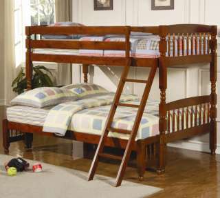 Coral Twin Over Full Solid Pine Bunk Bed in Brown by Coaster 460224 