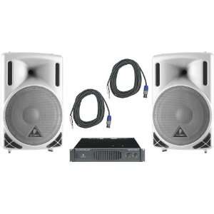  Behringer B212XL White / EP2000 Speaker & Amp Package 