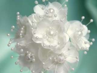 DECORATIVE FLOWER WITH PEARLS, WEDDING,CAKE TOPS,CRAFTS  