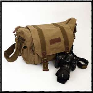 Canvas Camera Messenger Bag Canon Nikon SLR DSLR Medium  