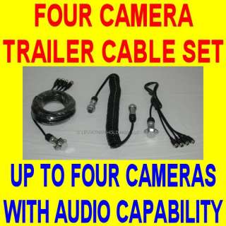 FOUR CAMERA REAR VIEW SYSTEM TRAILER CABLE SET VIDEO AUDIO POWER HEAVY 