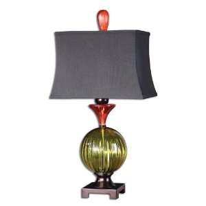Uttermost 32 Inch Iris Table Lamp In Combination Of Green & Red Glass 