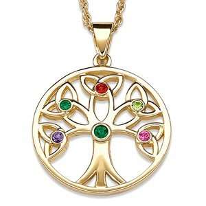  Family Birthstone Tree of Life Pendant   Personalized 