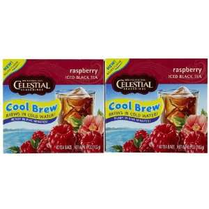 Celestial Seasonings Raspberry Cool Brew Iced Black Tea Bags, 40 ct, 2 