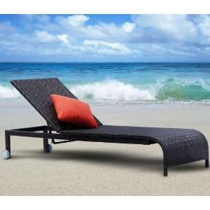  Black Wicker Chaise Lounge Patio, Lawn & Garden