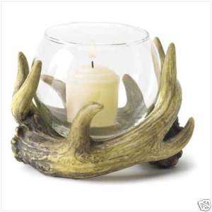 Cabin Rustic Deer Antler Candle Holder Candleholder  