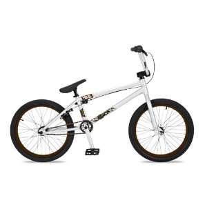Dk Helio Bmx Bike With Brown Rims (White, 20 Inch)  Sports 